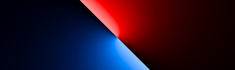 3d render, abstract background with red blue neon light
