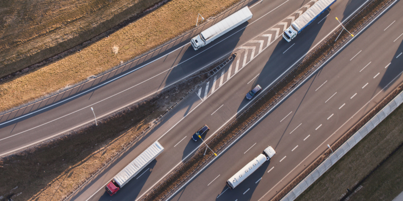 aerial view of highway in Poland