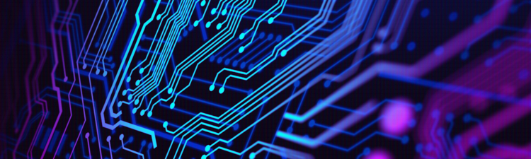 Blue and Purple technology background circuit board illustration. Suitable for technology background cover or banner